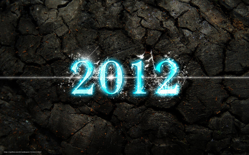 2012 glowing text on cracked earth