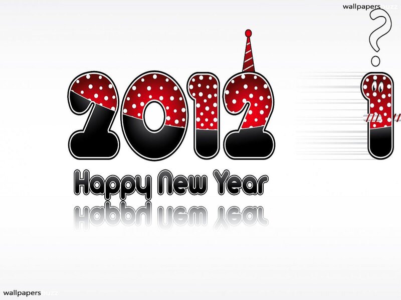 2012 New Year Graphic — Red, Celebratory