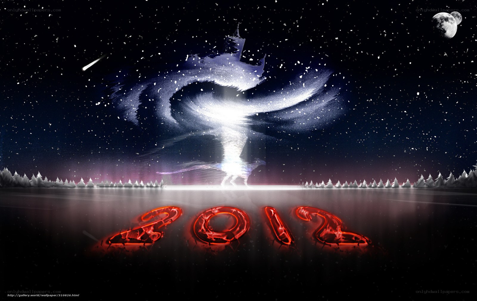 2012 New Year's cosmic scene