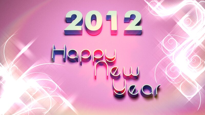 2012 New Year Text — Pink