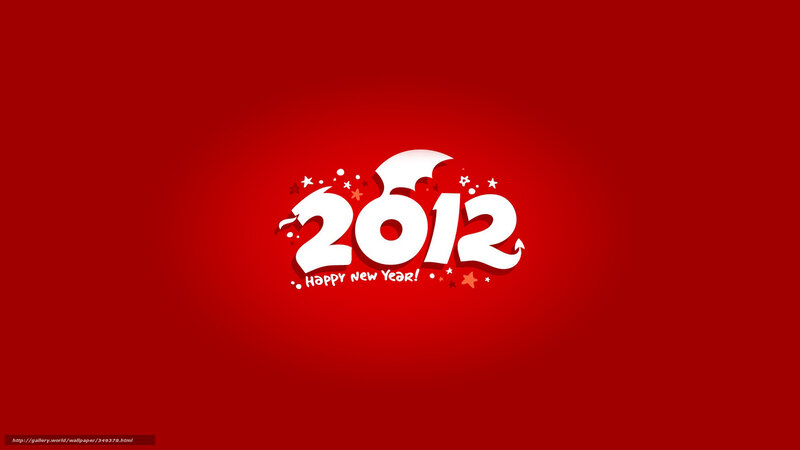 2012 New Year Text — Red, Festive