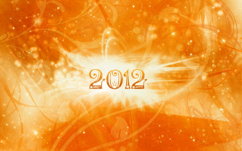 2012 Text on Orange Background