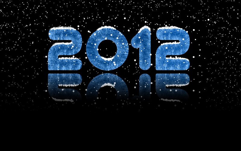 2012 Text with Reflection — Black