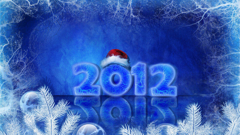 2012 Text with Santa Hat