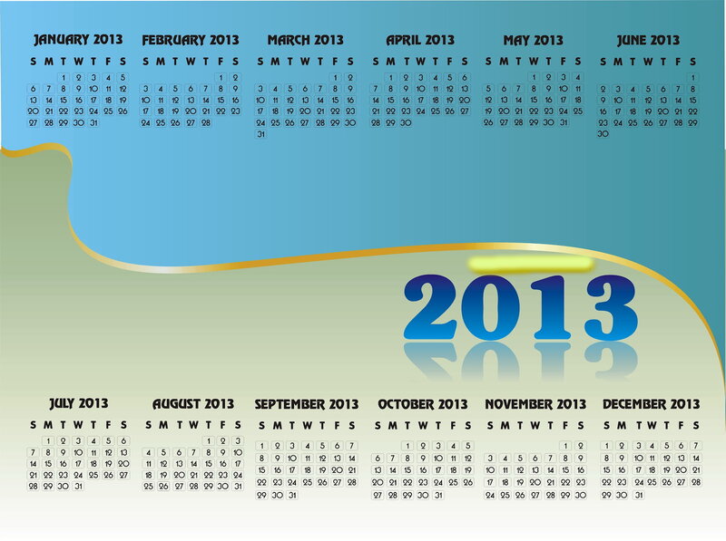 2013 Calendar — Blue