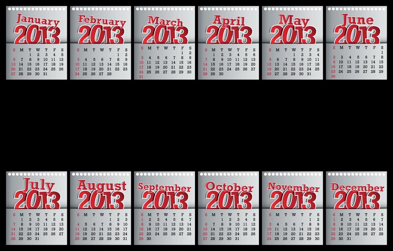 2013 Calendar — Gray