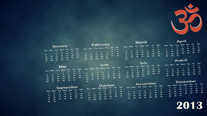 2013 Calendar with Om Symbol