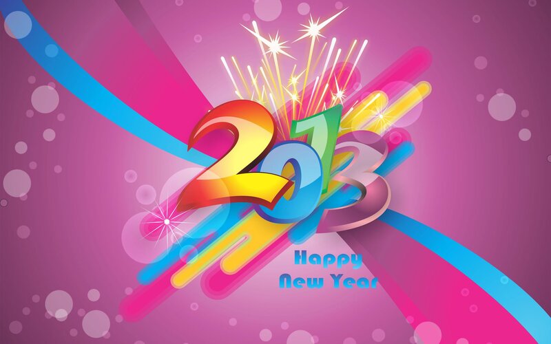 2013 New Year Graphic — Pink, Celebratory