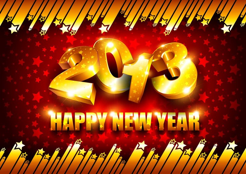 2013 New Year Graphic — Red, Festive