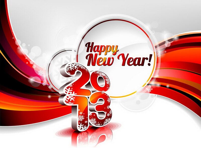 2013 New Year Graphic — Red, Festive, Winter