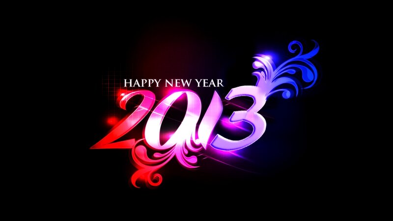 2013 New Year Text — Black, Celebratory
