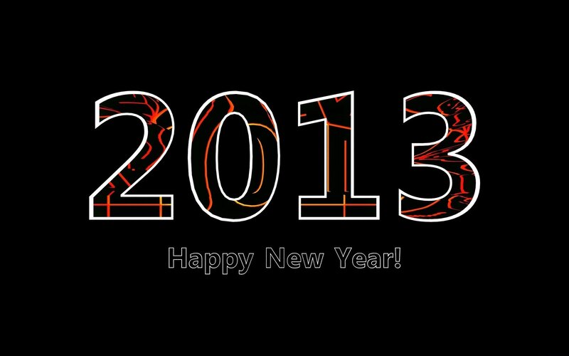 2013 New Year Text — Black