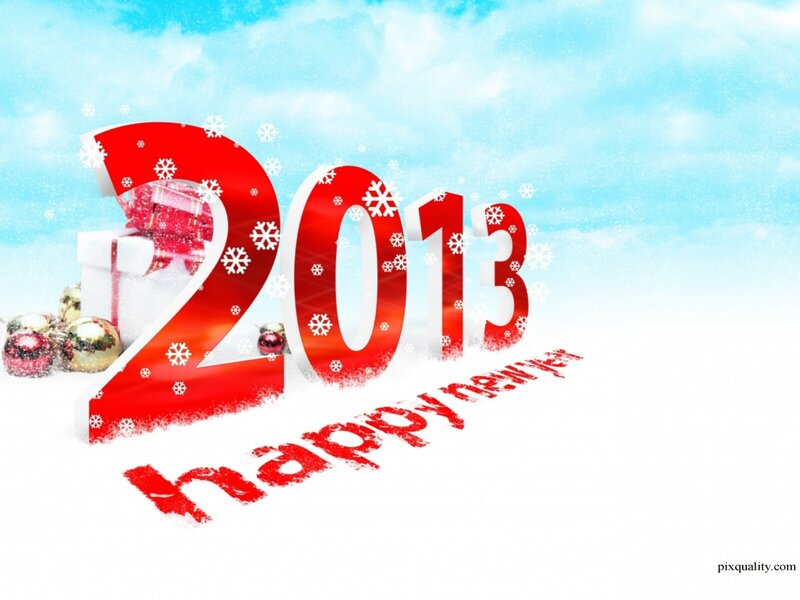2013 New Year Text — Red, Festive