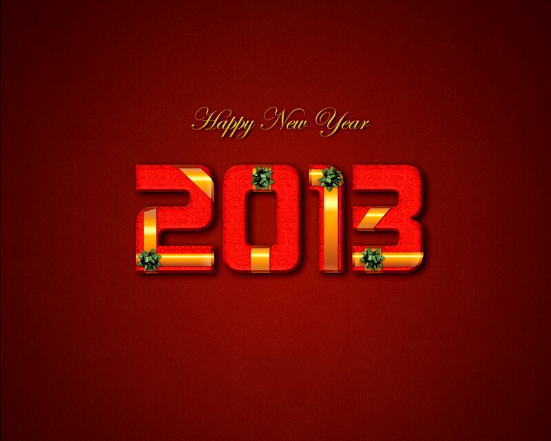 2013 New Year Text — Red