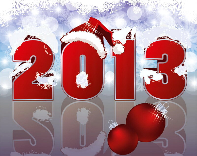 2013 Numbers with Ornaments — Red