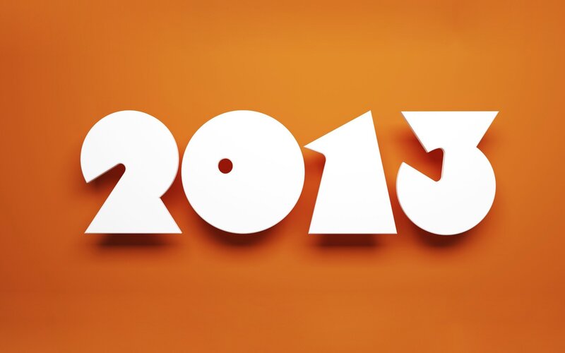 2013 text on orange background