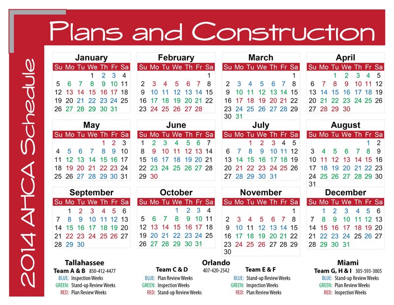 2014 AHCA Schedule