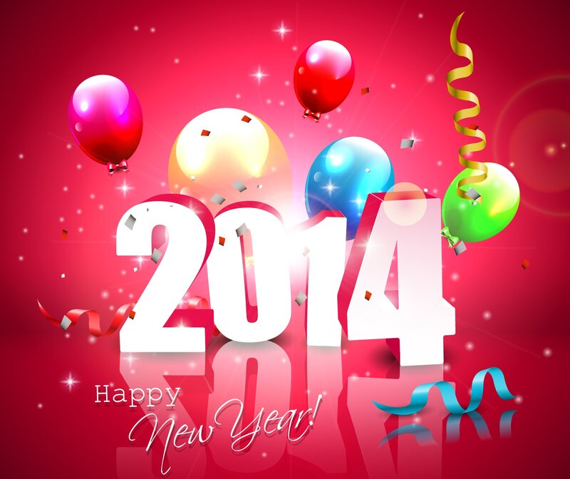2014 New Year Celebration — Red, Festive, Digital Art