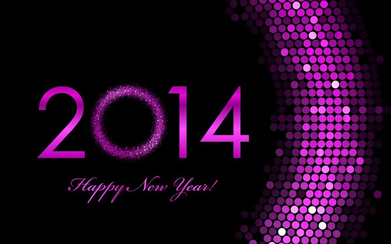 2014 New Year Graphic — Black, Celebratory