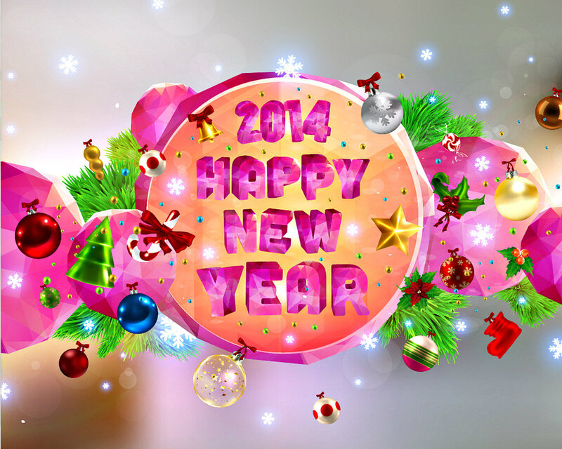 2014 New Year Graphic — Pink