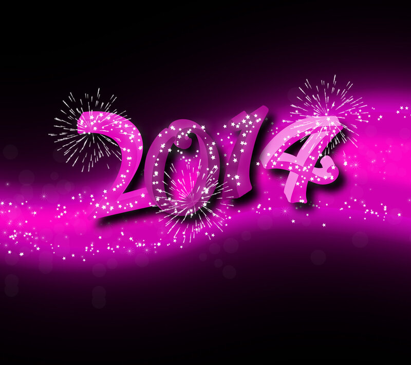 2014 Text with Fireworks