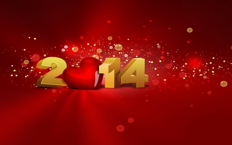 2014 with Heart Symbol — Red
