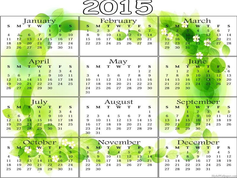2015 Calendar with Flowers