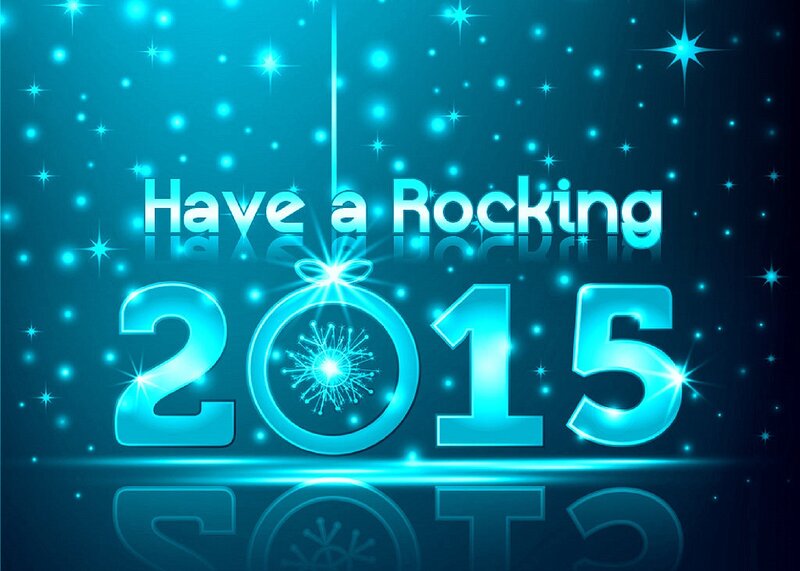 2015 New Year Graphic — Blue, Celebratory