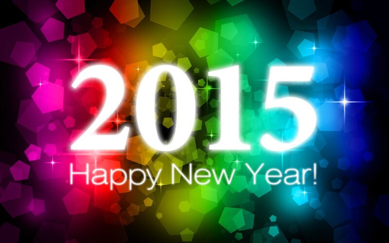 2015 New Year Graphic — Purple, Celebratory