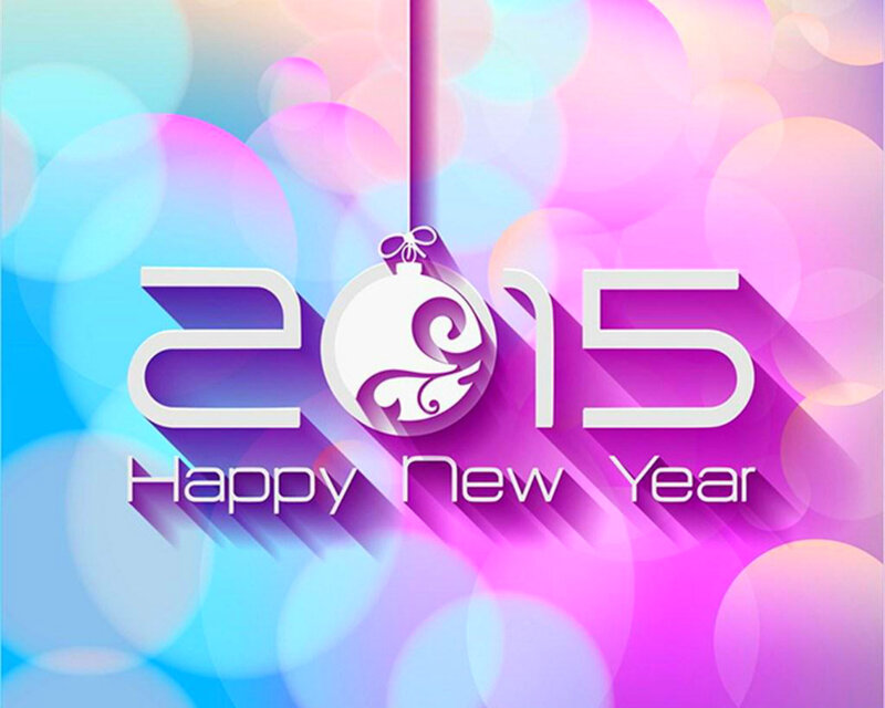 2015 New Year Graphic — Purple, Festive