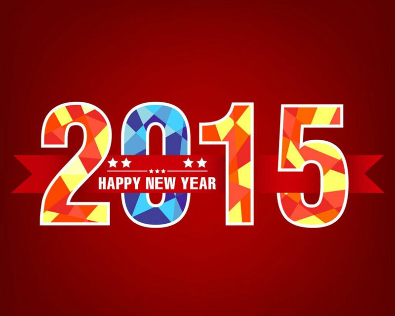 2015 New Year Graphic — Red, Festive