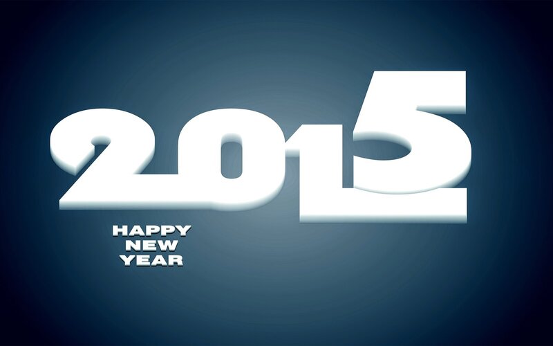 2015 New Year Text — Blue, Celebratory