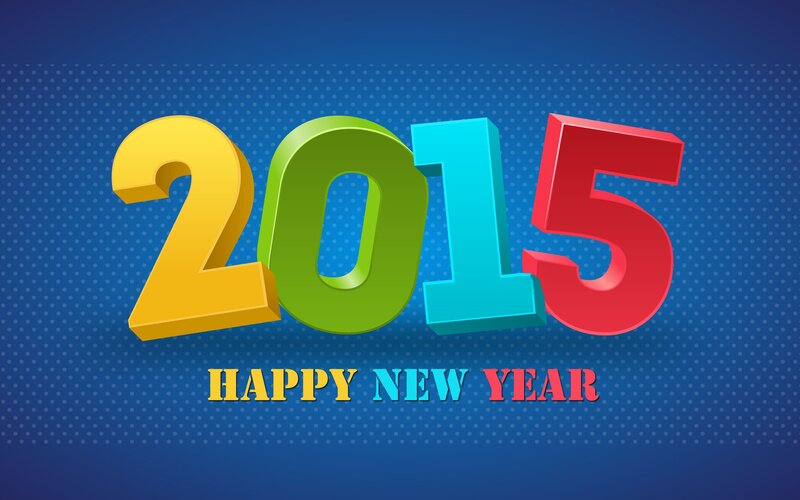 2015 New Year Text — Blue, Festive