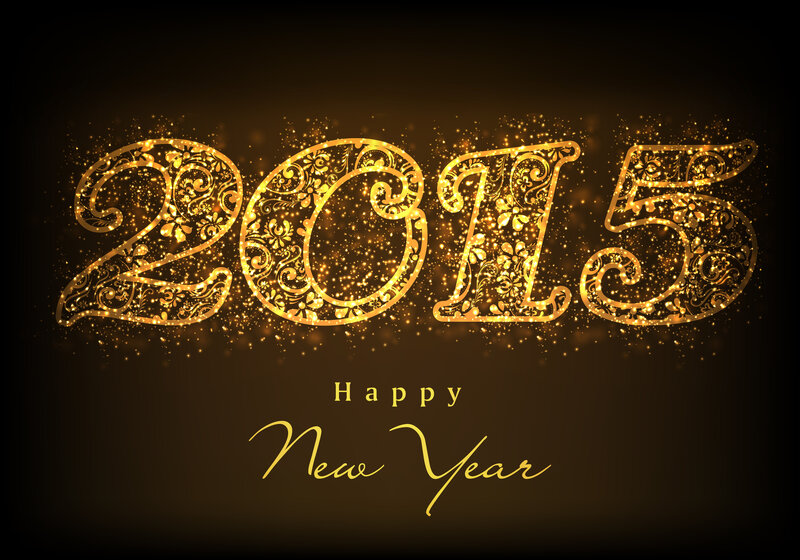 2015 New Year Text — Gold