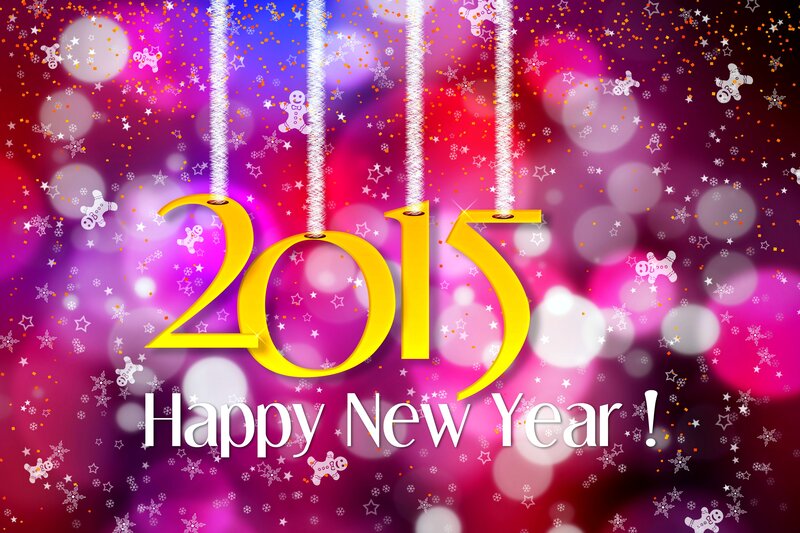 2015 New Year Text — Pink