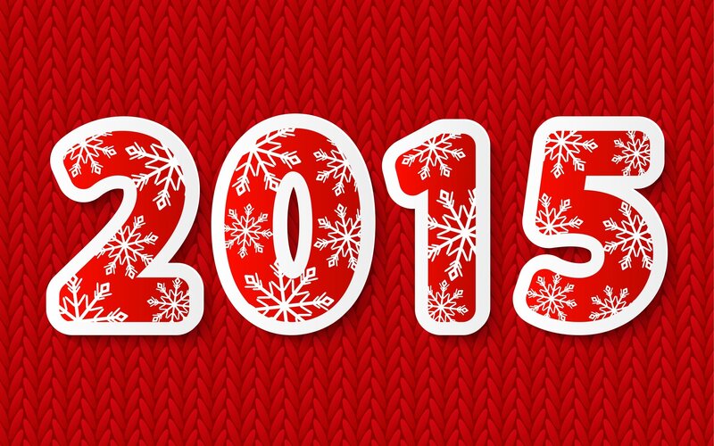 2015 Numbers with Snowflakes — Red