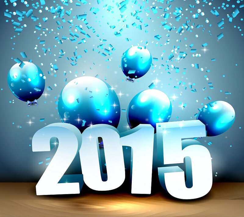 2015 Text with Balloons
