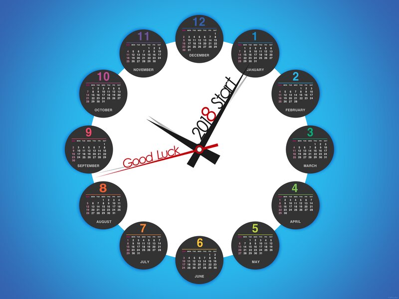 2018 Calendar Clock