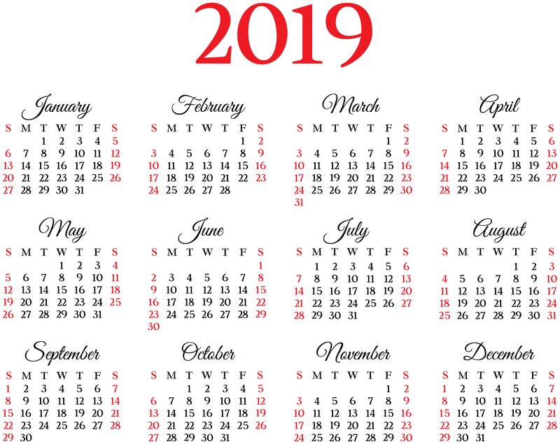 2019 Calendar