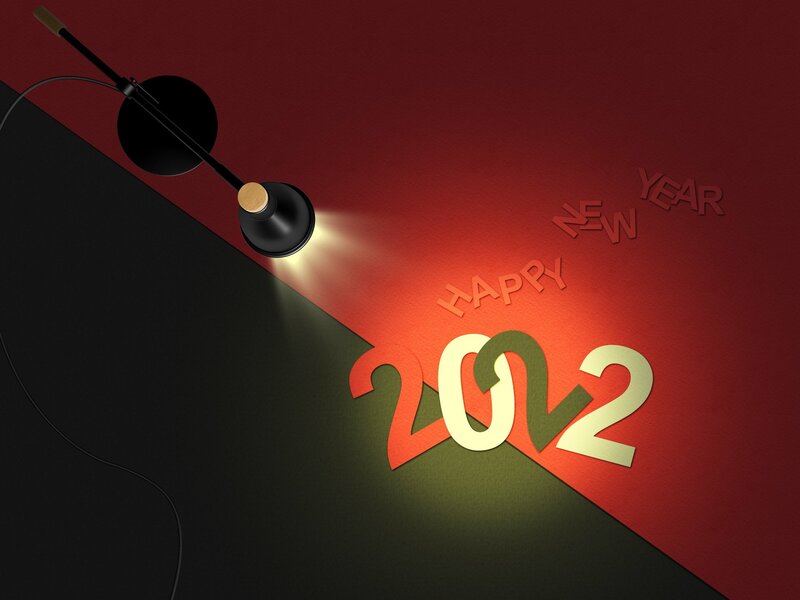 2022 New Year Text — Red