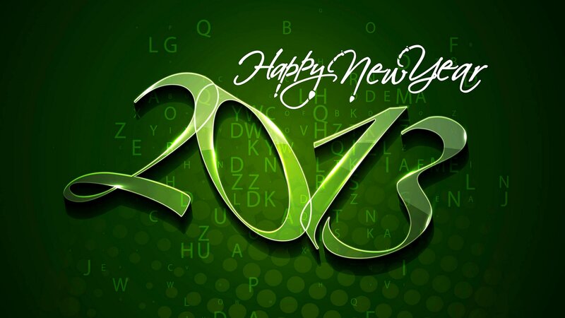 2023 New Year Graphic — Green, Celebratory