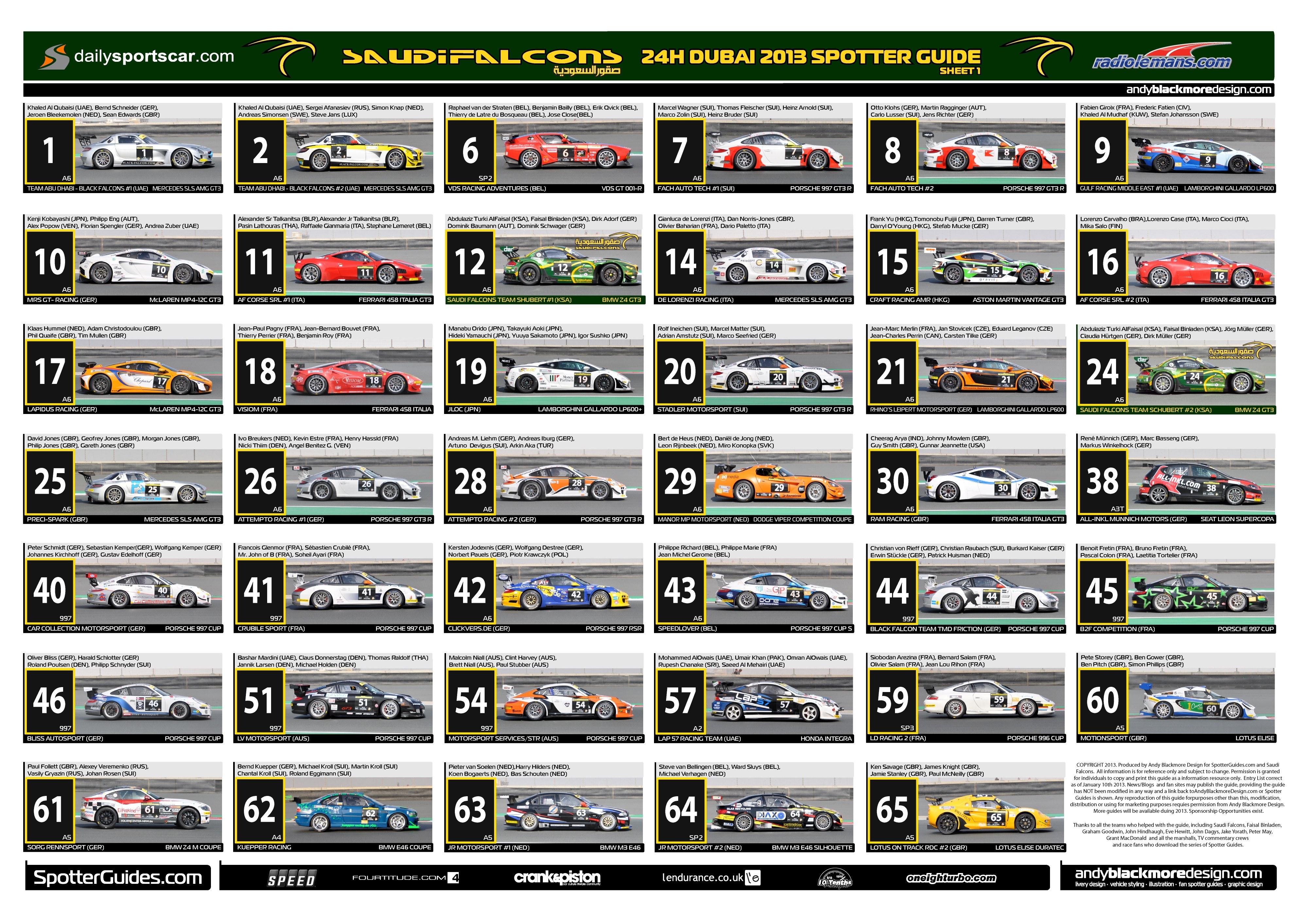 24H Dubai 2013 Spotter Guide