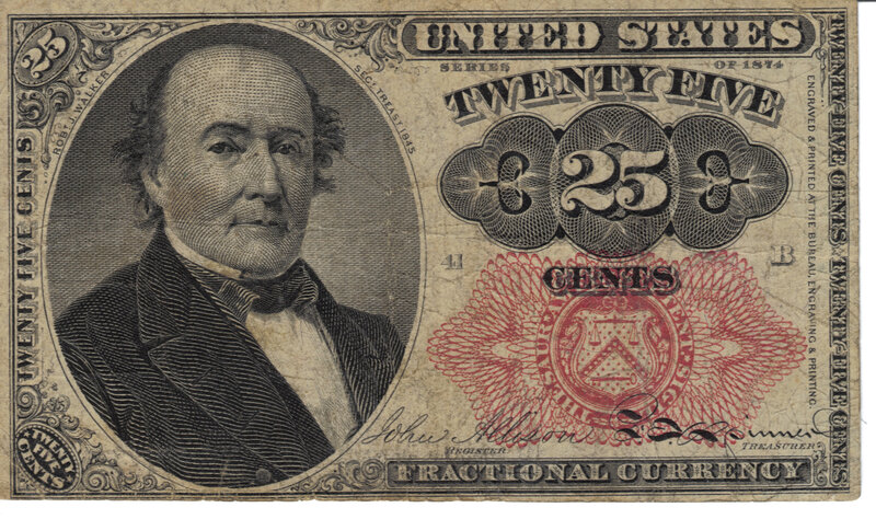 25-cent fractional currency note