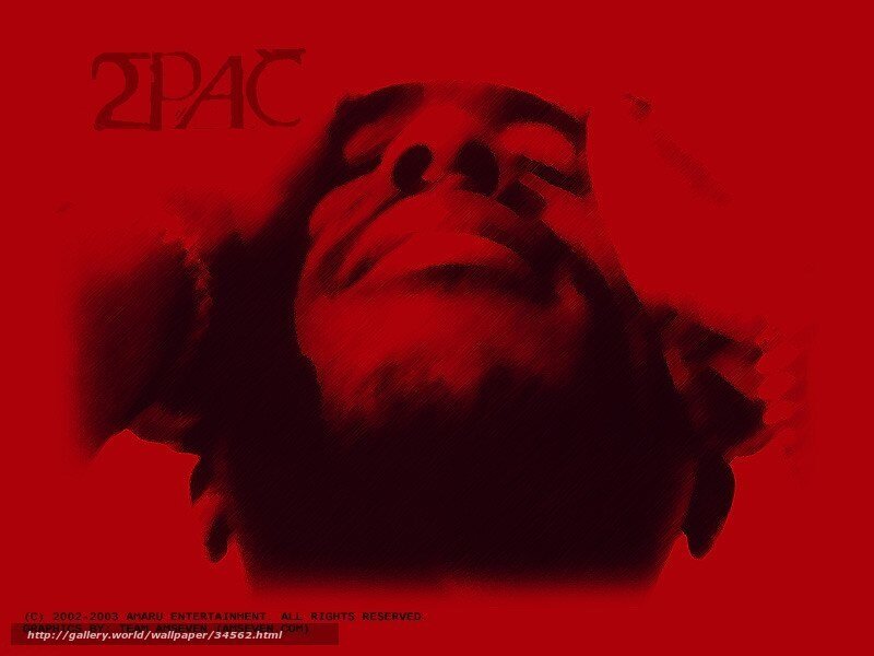 2Pac portrait on red