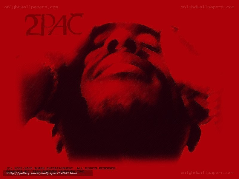 2Pac portrait on red