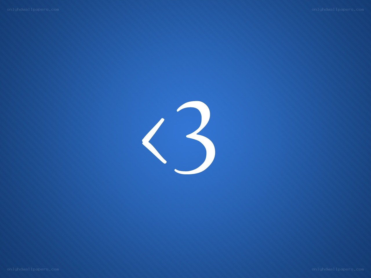 <3 symbol on blue