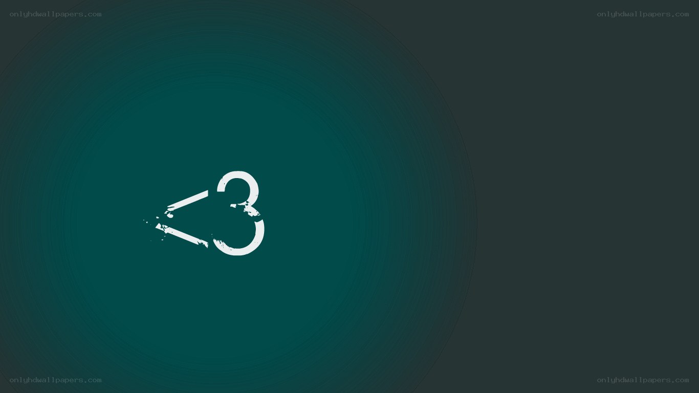 <3 symbol on teal background