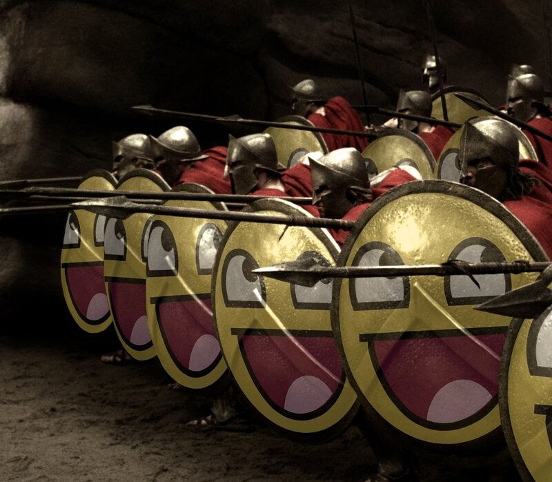 300 Spartans with emoji shields