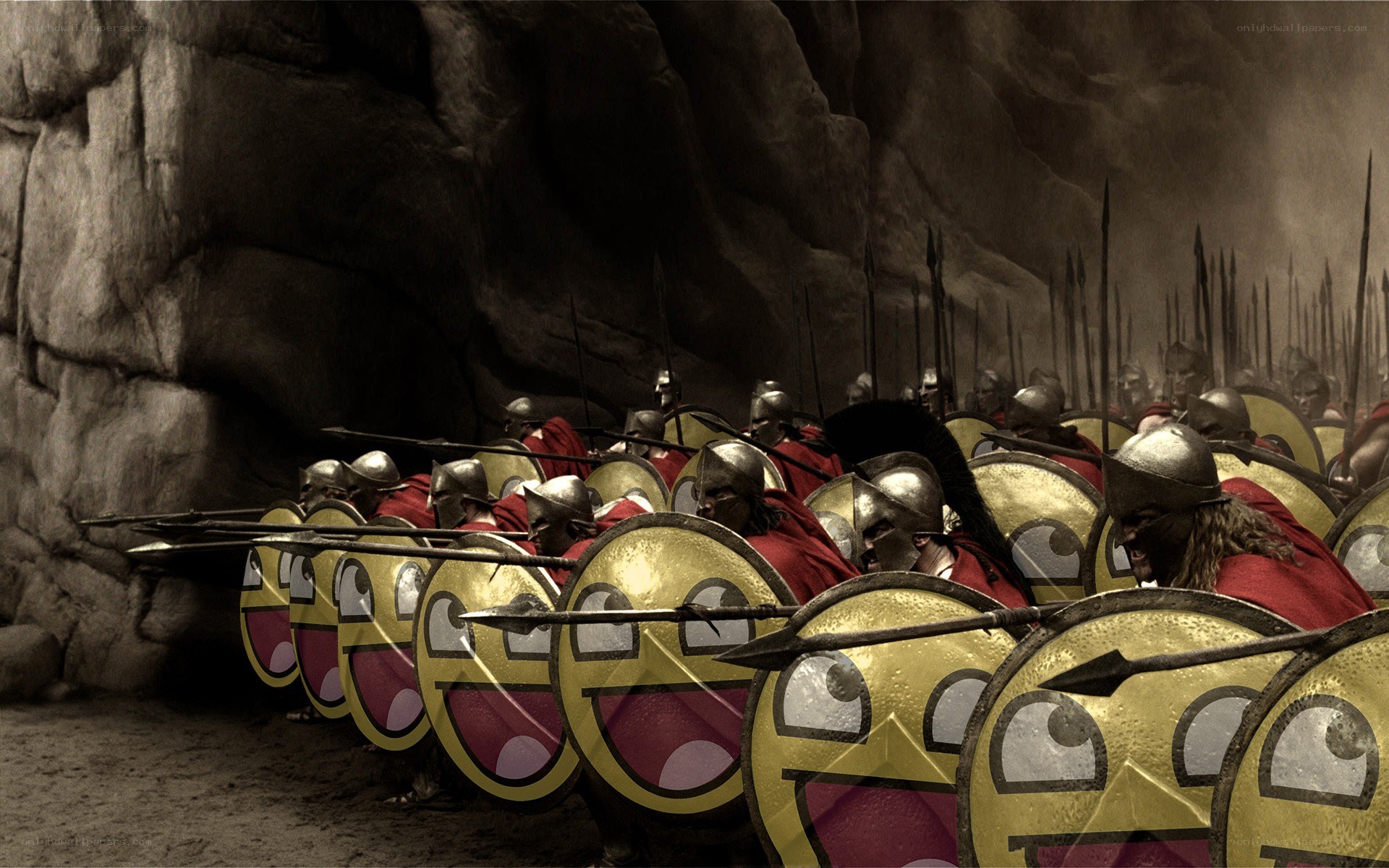 300 Spartans with meme shields