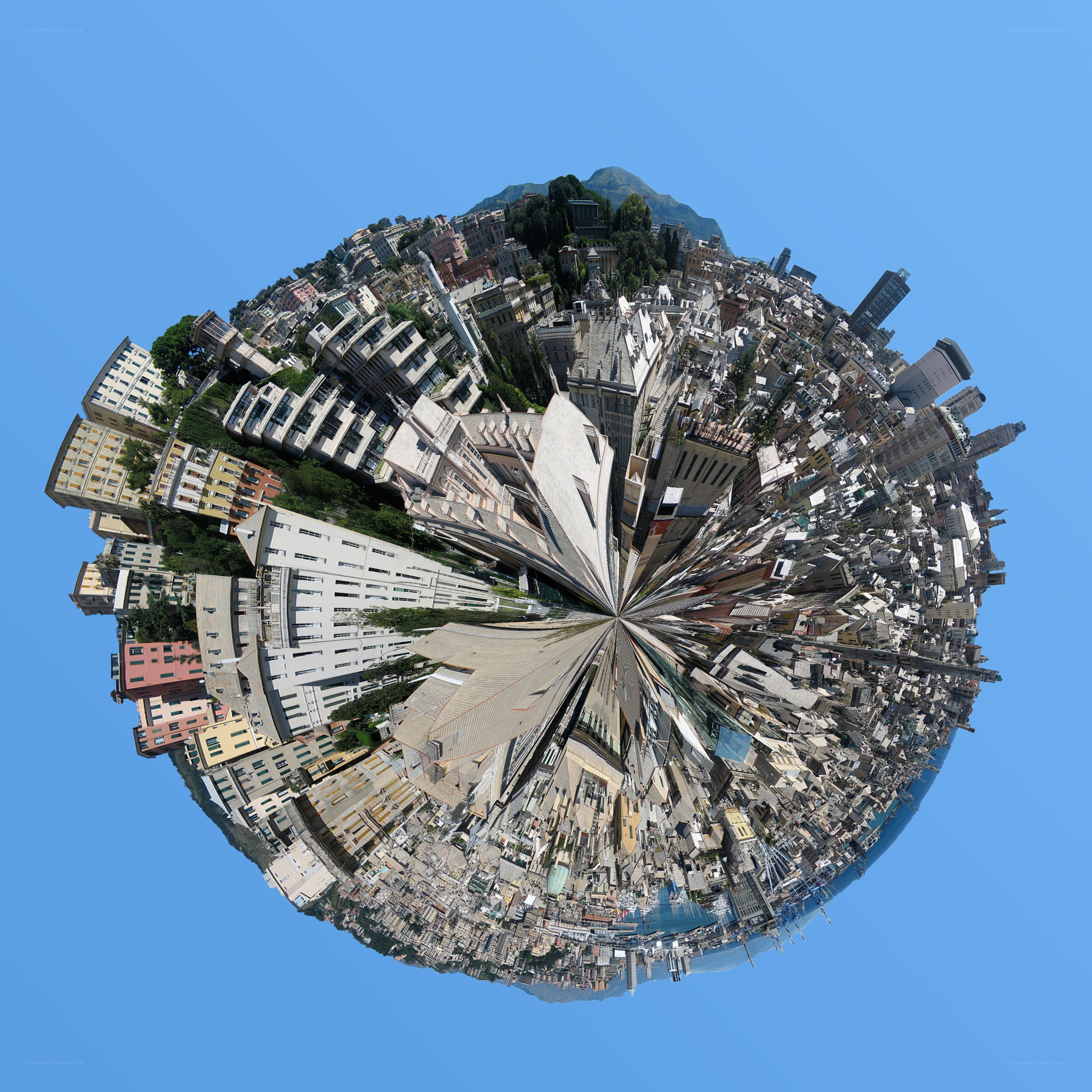 360-degree city panorama
